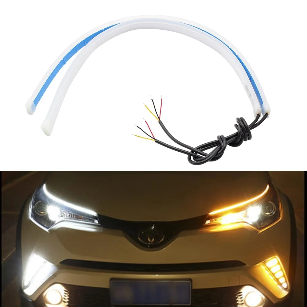 2Pcs Ultra Slim Cars DRL LED Daytime Running Lights 30 45 60cm Flexible Soft Tube LED Strip Flowing Turn Signal Light
2Pcs Ultra Slim Cars DRL LED Daytime Running Lights 30 45 60cm Flexible Soft Tube LED Strip Flowing Turn Signal Light