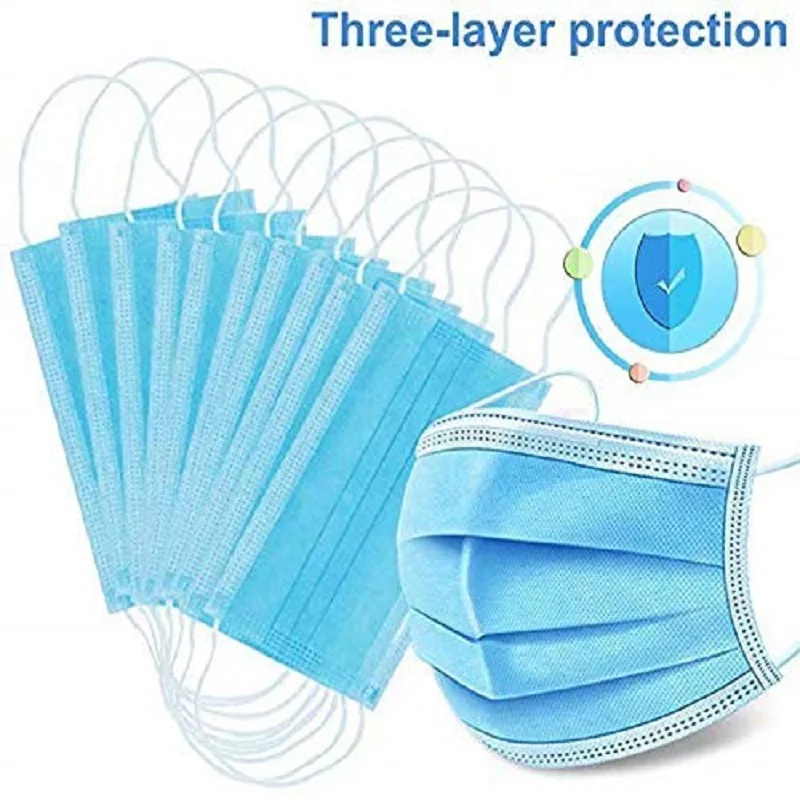 Fast delivery 50pcs 3-layer mask Face Mouth Masks Non Woven Disposable Anti-Dust Meltblown cloth Masks Earloops Masks
Fast delivery 50pcs 3-layer mask Face Mouth Masks Non Woven Disposable Anti-Dust Meltblown cloth Masks Earloops Masks
