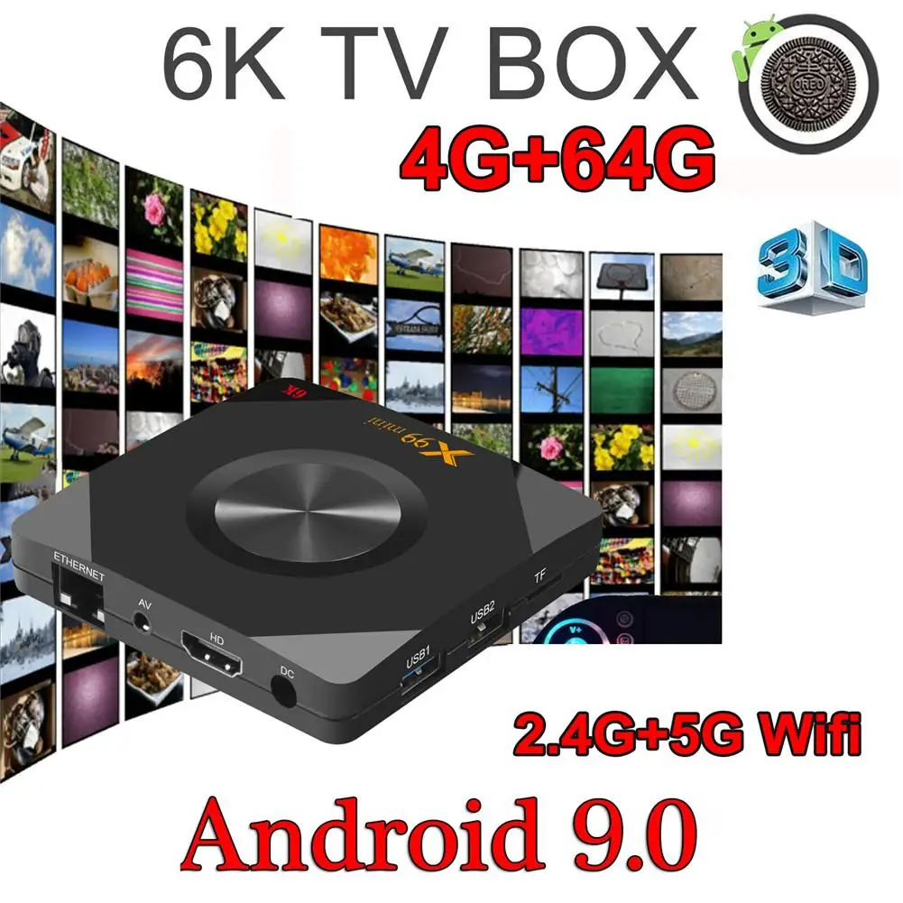 X99 MINI Android 9.0 TV BOX 2.4G/5G WIFI 6K Allwinner H6 Quad Core LCD Digital Display 4GB 64GB/32GB USB3.0 TV Set Top Box
X99 MINI Android 9.0 TV BOX 2.4G/5G WIFI 6K Allwinner H6 Quad Core LCD Digital Display 4GB 64GB/32GB USB3.0 TV Set Top Box