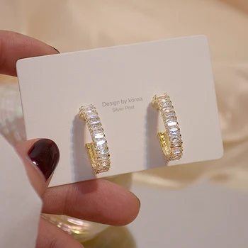 Korean 14k Real Gold Temperament Round CZ Earring for Women One Row AAA Zircon Stud Earring Wedding Engagement Jewelry Brincos
Korean 14k Real Gold Temperament Round CZ Earring for Women One Row AAA Zircon Stud Earring Wedding Engagement Jewelry Brincos