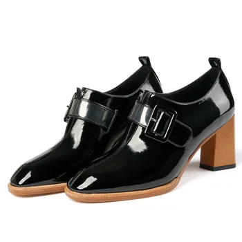 Plus size 41 women's genuine leather thick high heel autumn pumps metal buckle high quality ladies OL style dress shoes women
Plus size 41 women's genuine leather thick high heel autumn pumps metal buckle high quality ladies OL style dress shoes women