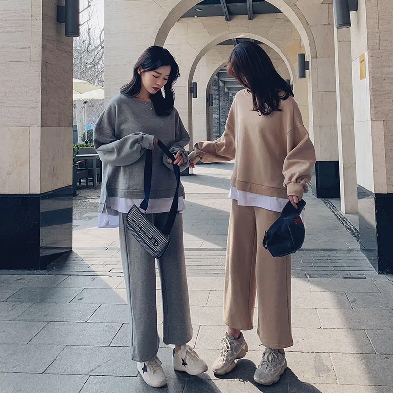 South Korea Winter Thick plus Velvet Loose-Fit Crew Neck Hoodie Suit WOMEN'S Dress Students Casual Fashion Trousers Two-Piece Se
South Korea Winter Thick plus Velvet Loose-Fit Crew Neck Hoodie Suit WOMEN'S Dress Students Casual Fashion Trousers Two-Piece Se