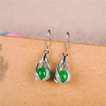 Natural Green Jade Round Bead Drop Earrings 925 Silver Carved Charm Jewellery Accessories Fashion Amulet for Women Lucky Gifts 
Natural Green Jade Round Bead Drop Earrings 925 Silver Carved Charm Jewellery Accessories Fashion Amulet for Women Lucky Gifts