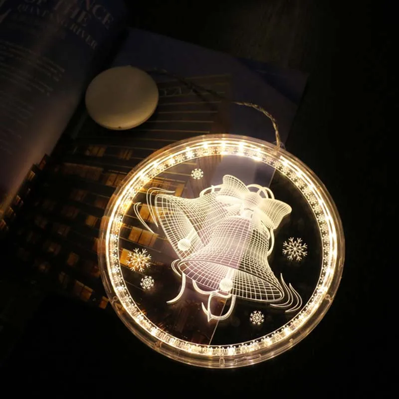 Christmas Round LED String Lights Home Room Window Outdoor Hanging Decoration