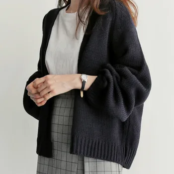 Cardigan 2020 Women's Sweater Autumn And Winter New Korean Loose Lazy Oaf Solid Color Black Short Knitwear Jumper Woman Clothes
Cardigan 2020 Women's Sweater Autumn And Winter New Korean Loose Lazy Oaf Solid Color Black Short Knitwear Jumper Woman Clothes