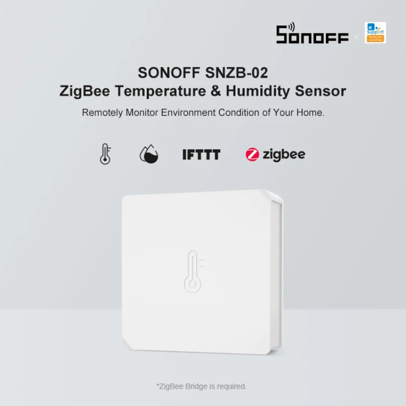 SONOFF SNZB 02 ZigBee датчик температуры и влажности уведомление в реальном времени