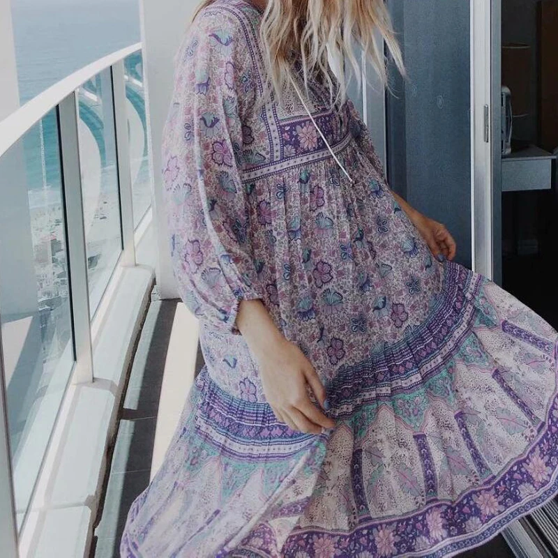 Women Summer Dress Chiffon Small Fresh Dress V Neck Long Sleeve Print Large Pendulum Bohemian Holiday Dress
Women Summer Dress Chiffon Small Fresh Dress V Neck Long Sleeve Print Large Pendulum Bohemian Holiday Dress