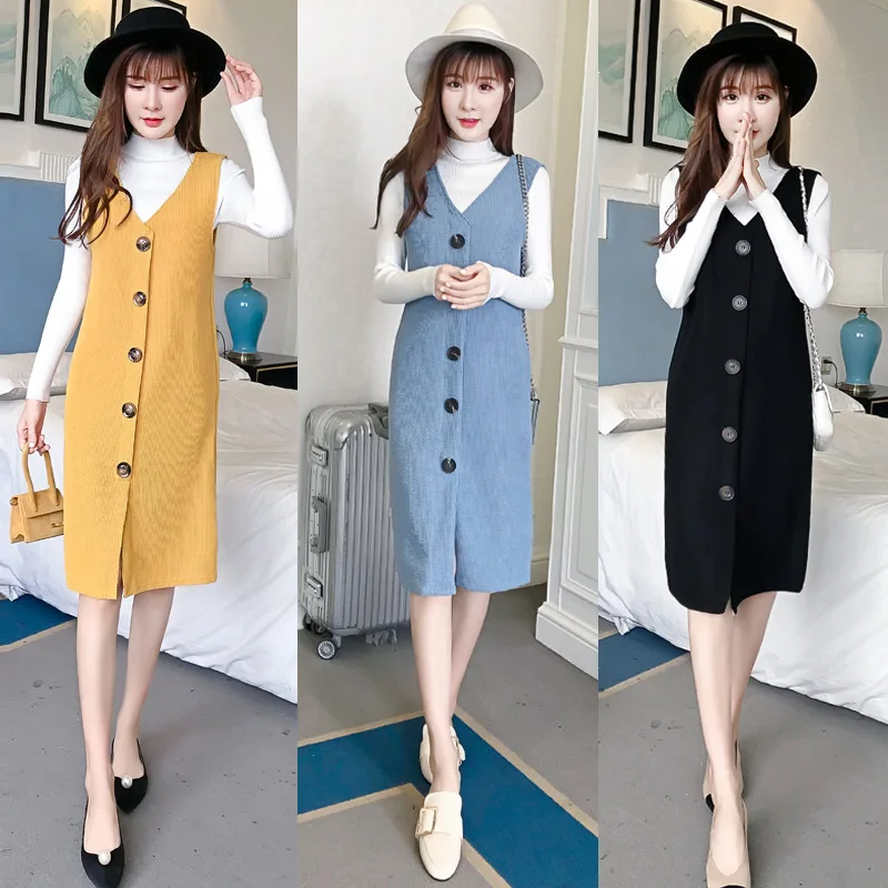 Maternity Clothes 2019 Pregnant Women Autumn Clothing New Style Knitted Strap Dress Suspender Strap Dress Sweater Dress Outfit
Maternity Clothes 2019 Pregnant Women Autumn Clothing New Style Knitted Strap Dress Suspender Strap Dress Sweater Dress Outfit