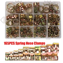 

165PCS/set 6-22mm Zinc Plated Spring Fuel Oil Water Hose Clip Pipe Tube for Band Clamp Metal Fastener Assortment Kit