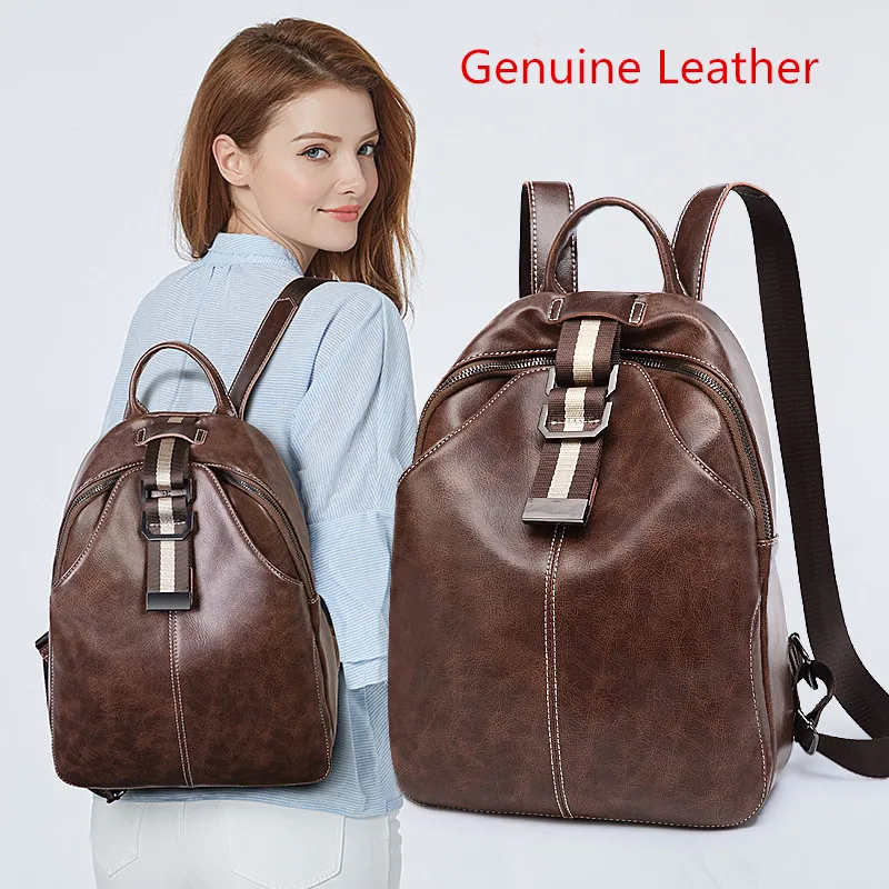 Fashion Real Leather Backpack Genuine Leather backpack Female Large Capacity School Bag Simple Shoulder Bags for Women Mochila
Fashion Real Leather Backpack Genuine Leather backpack Female Large Capacity School Bag Simple Shoulder Bags for Women Mochila