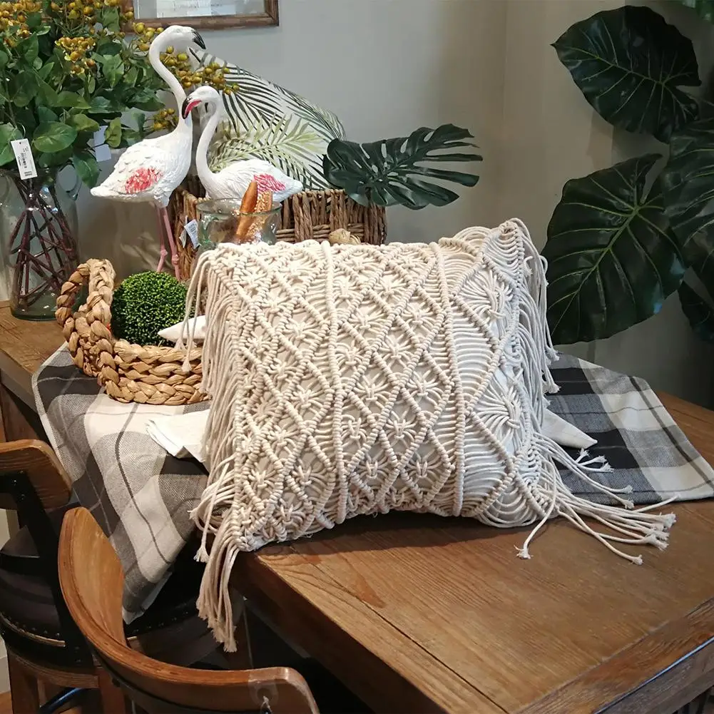 Macrame Hand-woven Pillowcase Sofa Car Cushion Cover Cotton Thread Linen Pillow Cover Geometry Bohemian Home Decoration
Macrame Hand-woven Pillowcase Sofa Car Cushion Cover Cotton Thread Linen Pillow Cover Geometry Bohemian Home Decoration