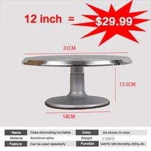 NEW TY 12 Inch High-quality Multi-color Cake Turntable Platform Cake Turntable Rotating Baking Tool Cake Stand Cake Decorating
NEW TY 12 Inch High-quality Multi-color Cake Turntable Platform Cake Turntable Rotating Baking Tool Cake Stand Cake Decorating