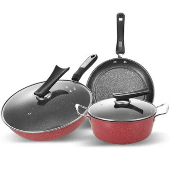 Maifan stone wok three-piece wholesale pot set combination non-stick frying pan soup pot frying pan induction cooker
Maifan stone wok three-piece wholesale pot set combination non-stick frying pan soup pot frying pan induction cooker