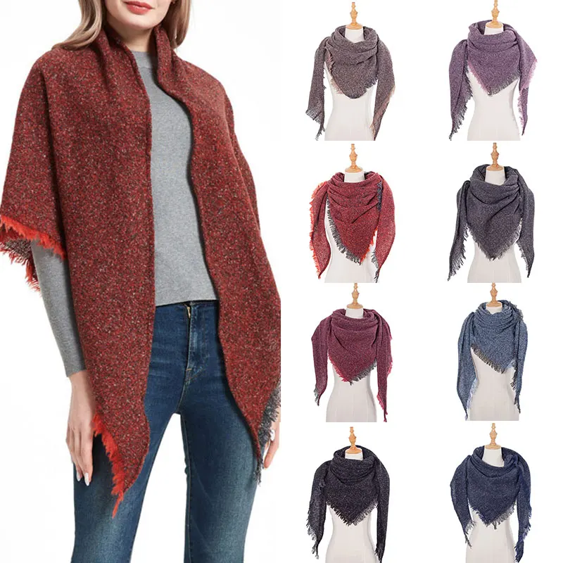 Neck Warm Triangle Scarf Foulard Blanket Bandana Solid Color Imitation Cashmere Scarves Soft Thicken Double Size Tassel Shawl
Neck Warm Triangle Scarf Foulard Blanket Bandana Solid Color Imitation Cashmere Scarves Soft Thicken Double Size Tassel Shawl