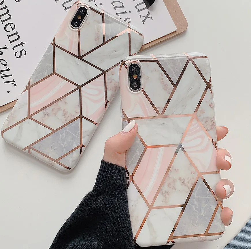 LOVECOM Geometric Marble Texture Phone Caseor for iPhone 6 6S 7 8 Plus X XR XS MaxSoft IMD Electroplated Back Cover
LOVECOM Geometric Marble Texture Phone Caseor for iPhone 6 6S 7 8 Plus X XR XS MaxSoft IMD Electroplated Back Cover