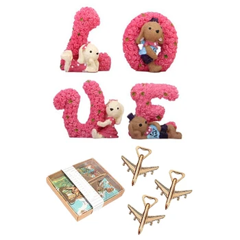 Letters of "LOVE" Rose Pattern Rabbit Resin Home Garden Ornament Decoration with Pack of 12 Airplane Bottle Opener
Letters of "LOVE" Rose Pattern Rabbit Resin Home Garden Ornament Decoration with Pack of 12 Airplane Bottle Opener