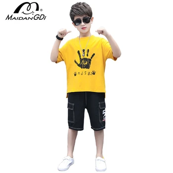 MAIDNAGDI Boys Clothing Set Summer Children Short-sleeved T-Shirt Shorts Kids Ventilation Casual Two-piece Suit Age 4-14 Year
MAIDNAGDI Boys Clothing Set Summer Children Short-sleeved T-Shirt Shorts Kids Ventilation Casual Two-piece Suit Age 4-14 Year