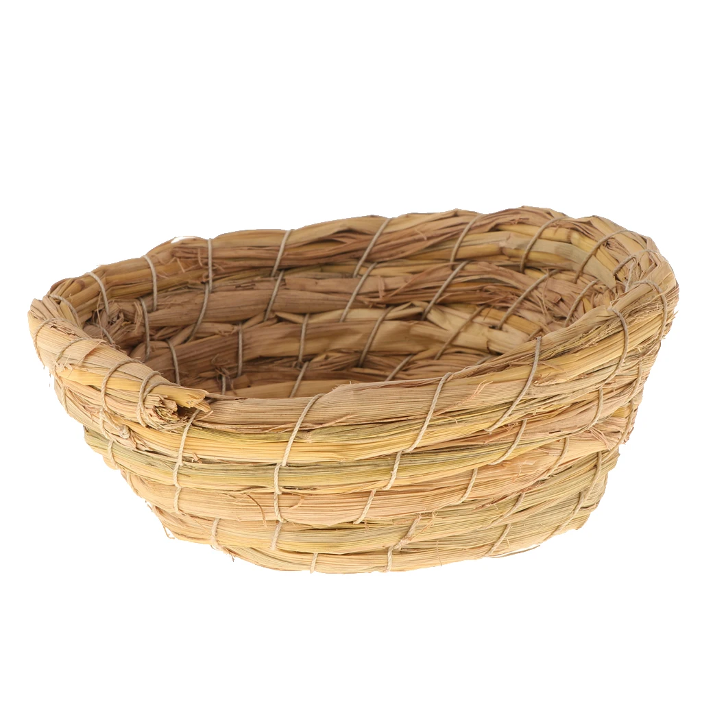 Handwoven Grass Bird Nest Cage House Hatching Breeding Cave for Parrot, Canary or Cockatiel or Other Birds