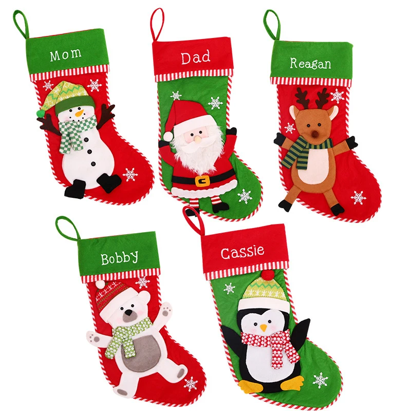 1/2/5/6pcs christmas gifts socks with light xmas