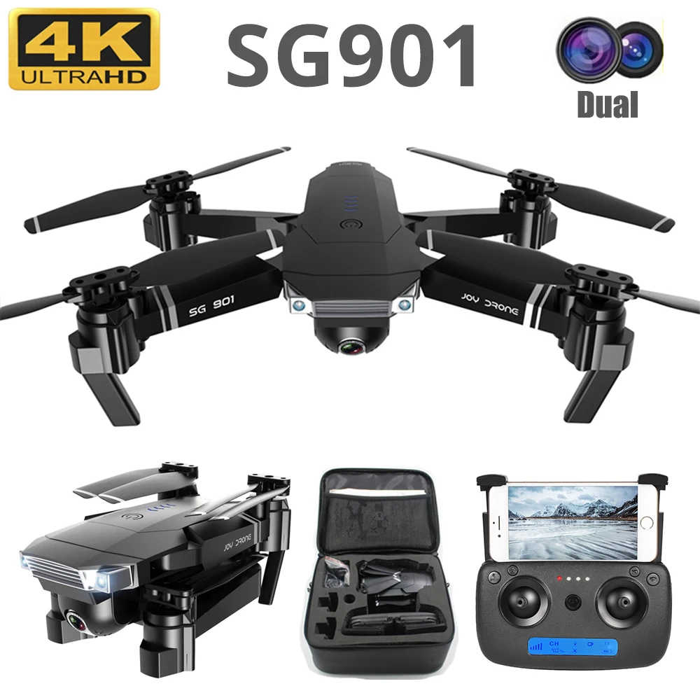 

SG901 Drone 4K Dual HD Camera WIFI FPV Optical Flow Quadcopter Professional Follow Me RC Helicopter Hover Foldable Drones Toys