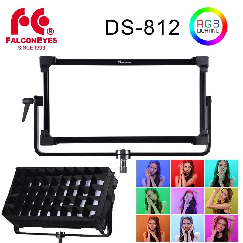 Falcon Eyes 400W RGB LED Video Fotografia Light Support Bluetooth(APP) Control 8 Scene Modes Continuous Lighting Lamp DS-812
Falcon Eyes 400W RGB LED Video Fotografia Light Support Bluetooth(APP) Control 8 Scene Modes Continuous Lighting Lamp DS-812