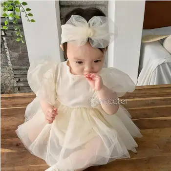 Summer Baby Girl's Short Sleeve Bodysuit Halter dress With Fart Small Flower Mesh dress Creeper Newborn Baby Girl Clothes
Summer Baby Girl's Short Sleeve Bodysuit Halter dress With Fart Small Flower Mesh dress Creeper Newborn Baby Girl Clothes