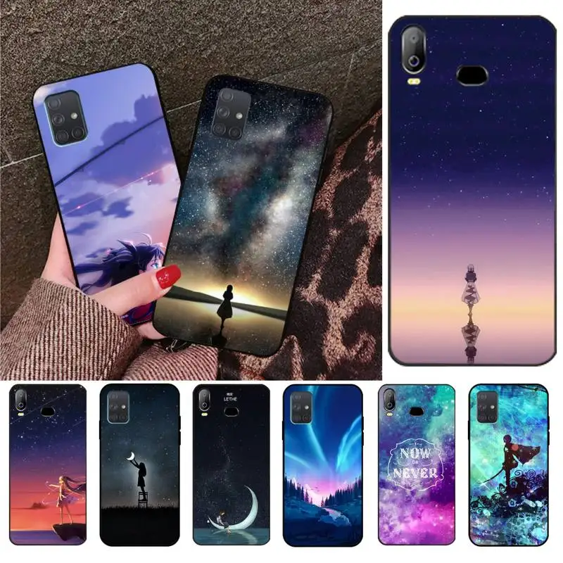 NBDRUICAI звездное небо аниме девушка чехол для телефона Samsung A10 A20 A30 A40 A50 A70 A80 A71 A51 A6 A8