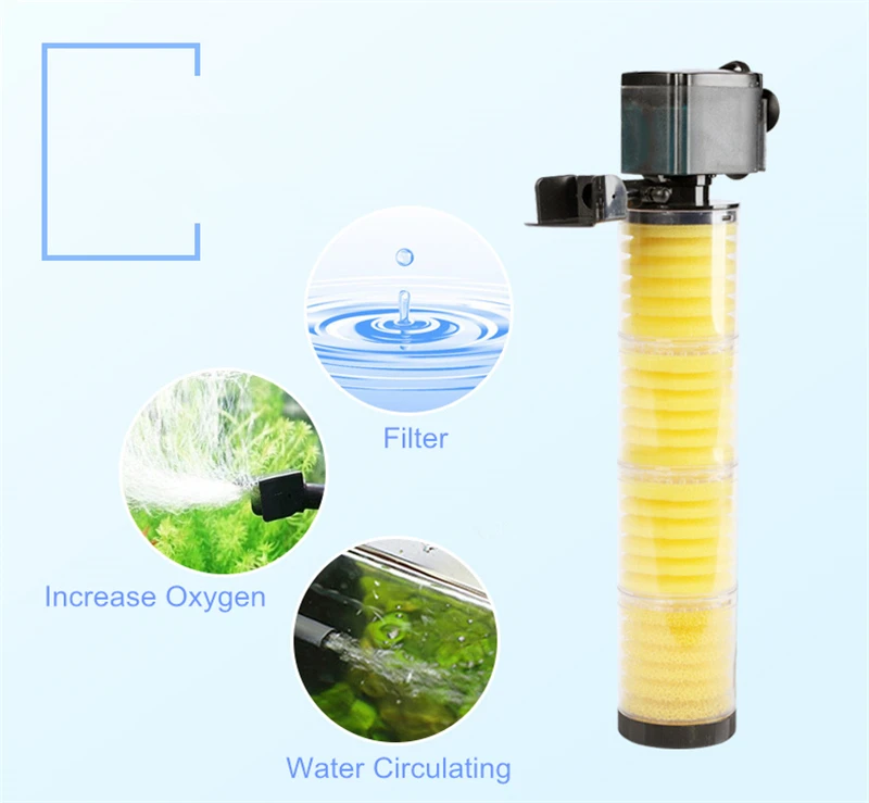 Generic 3 In 1 Multifunction Aquarium Filter Air Pump Submersible