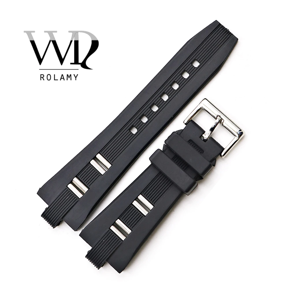 Rolamy 26x9mm Watch Band Strap Silicone Rubber High Quality Waterproof Black Replacement Watchband Watch Strap Belt For Bvlgari
Rolamy 26x9mm Watch Band Strap Silicone Rubber High Quality Waterproof Black Replacement Watchband Watch Strap Belt For Bvlgari