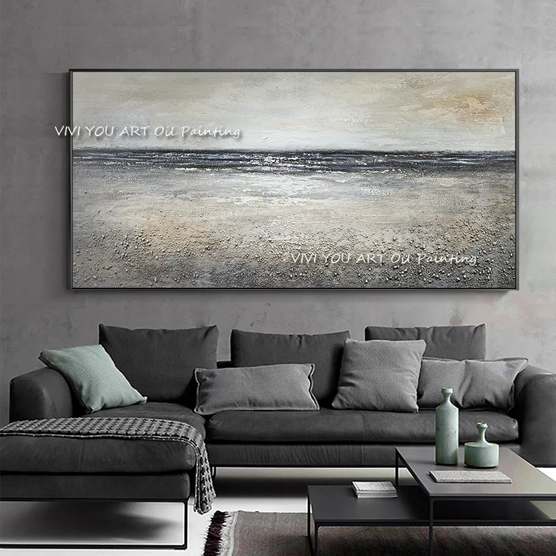 

100% ручная роспись Морской пейзаж абстрактная картина маслом Ручная работа на холсте современное настенное искусство для гостиной домашний Декор без рамки