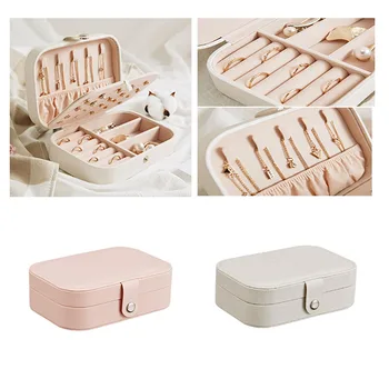 Korean Style Fresh And Simple Girl Earrings Plate Jewelry Box Protable Leather Earrings Ring Multi-function Jewelry Storage Box 
Korean Style Fresh And Simple Girl Earrings Plate Jewelry Box Protable Leather Earrings Ring Multi-function Jewelry Storage Box