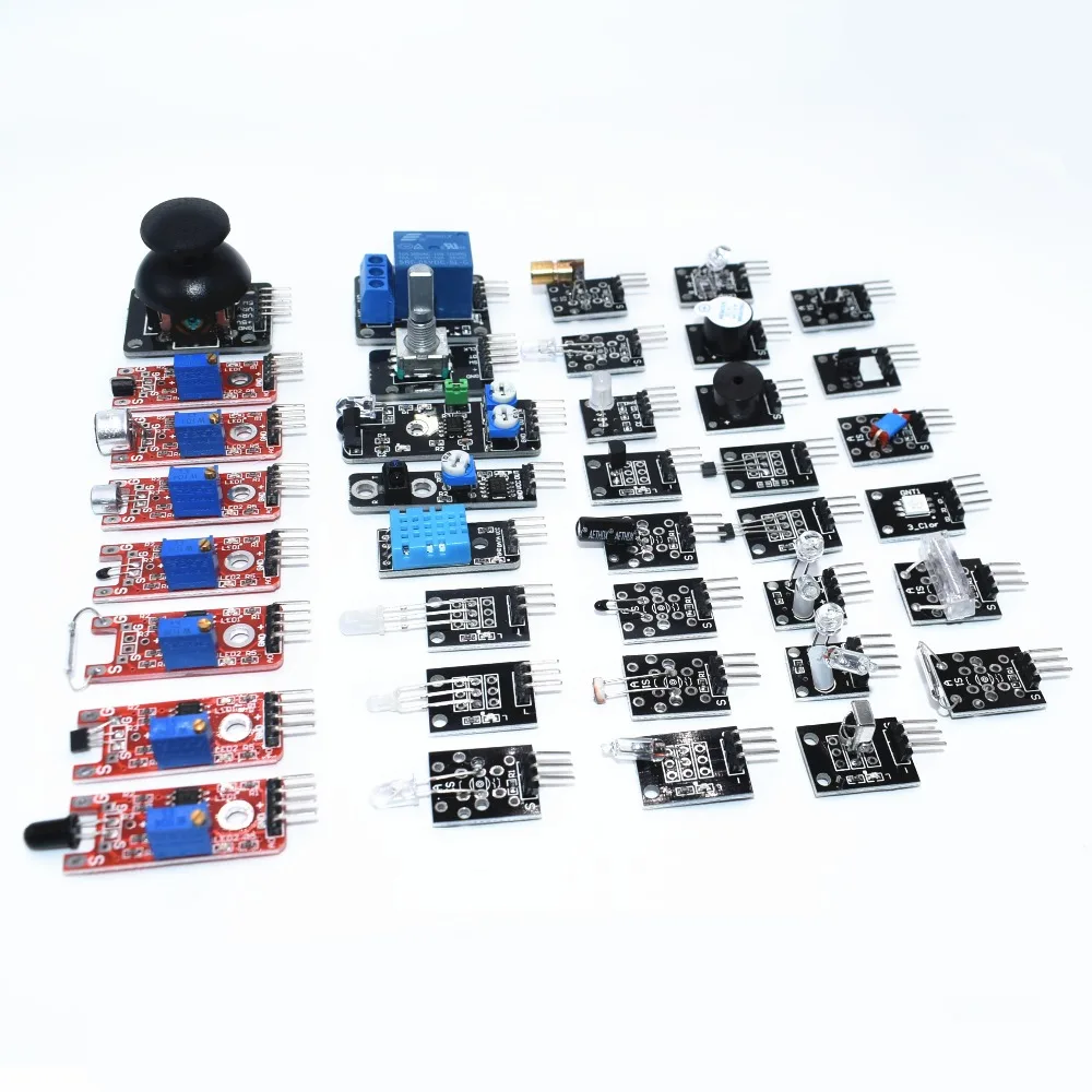 Sensor kit 37 in 1 Sensor Kit /RRGB/joystick/photosensitive/Sound Detection/Obstacle avoidance/buzzer
Sensor kit 37 in 1 Sensor Kit /RRGB/joystick/photosensitive/Sound Detection/Obstacle avoidance/buzzer