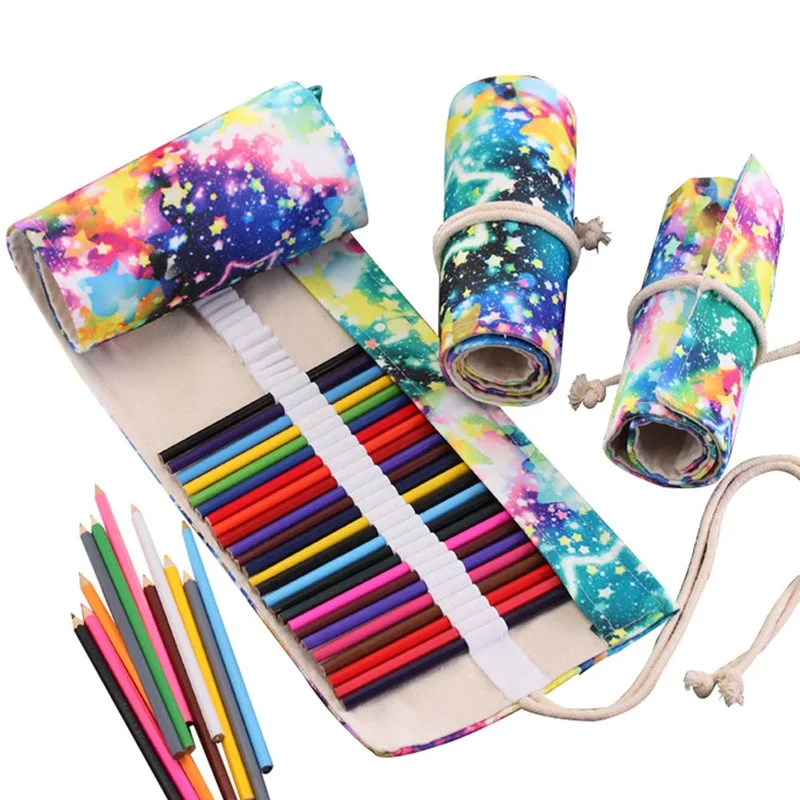 Creative 36/72 Hole Star Sky Canvas Pencil Case Creative Colourful Roll Up Pencii Bag School Portable Roll Pouch Office Supplies
Creative 36/72 Hole Star Sky Canvas Pencil Case Creative Colourful Roll Up Pencii Bag School Portable Roll Pouch Office Supplies