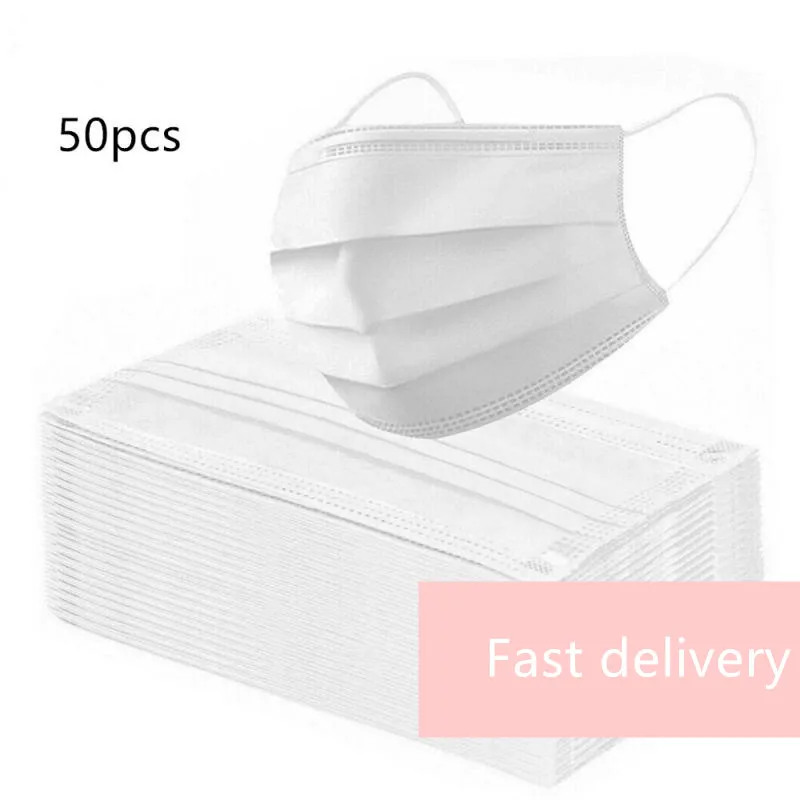 50 10 PCS/set 3-layer Mask Disposable Dustproof Protective Breathable Mouth Mask Non-woven fabric Mouth Mask for men women
50 10 PCS/set 3-layer Mask Disposable Dustproof Protective Breathable Mouth Mask Non-woven fabric Mouth Mask for men women