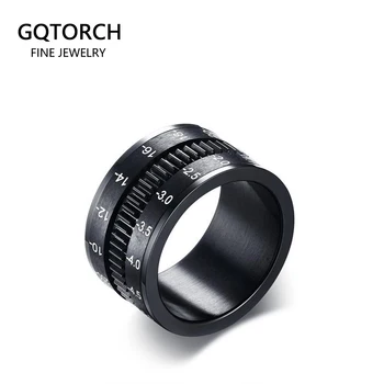 Black Rotating Spinner Rings For Men Camera Lens Design 12mm Titanium Steel Men's Ring Finger Band Fashion Jewelry
Black Rotating Spinner Rings For Men Camera Lens Design 12mm Titanium Steel Men's Ring Finger Band Fashion Jewelry