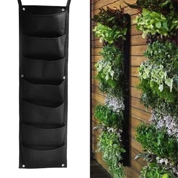 1Pc Vertical Grow Bag Hanging Garden Planter Non-woven Fabric For Yard Home Black With 7 Pockets
1Pc Vertical Grow Bag Hanging Garden Planter Non-woven Fabric For Yard Home Black With 7 Pockets