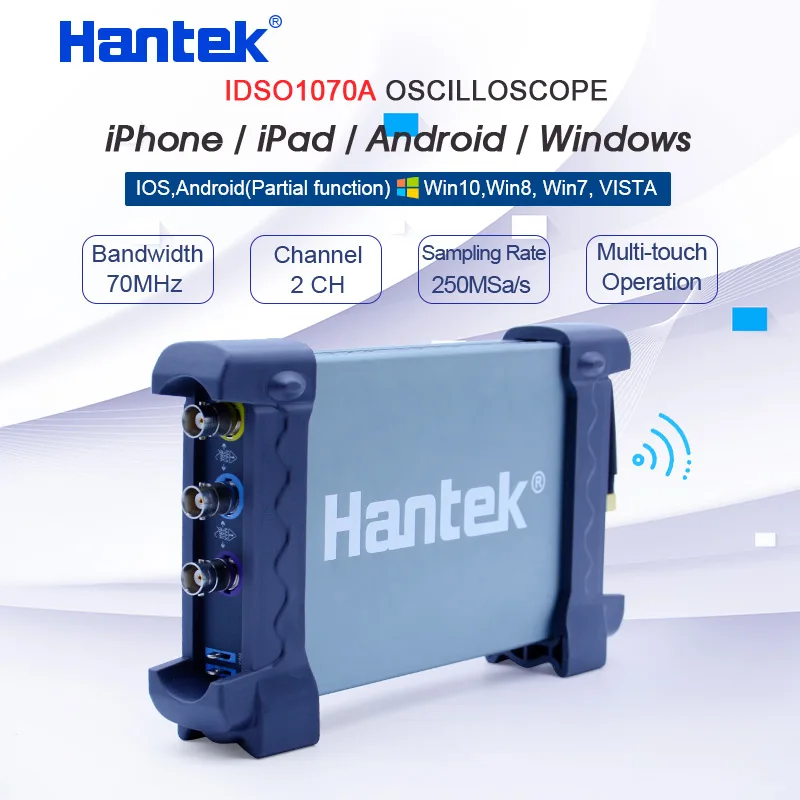 Hantek Official IDSO1070A Digital Oscilloscope USB iPhone/iPad/Android/Windows Osciloscopio Portatil With WIFI Oscillograph
Hantek Official IDSO1070A Digital Oscilloscope USB iPhone/iPad/Android/Windows Osciloscopio Portatil With WIFI Oscillograph