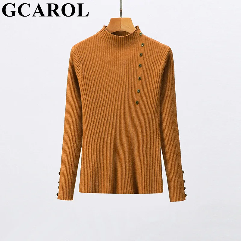 GCAROL New Fall Winter Stand Collar Stripes Pattern Sweater Stretch Buttons Jumper Women Slim Basic Render Knit Tops
GCAROL New Fall Winter Stand Collar Stripes Pattern Sweater Stretch Buttons Jumper Women Slim Basic Render Knit Tops