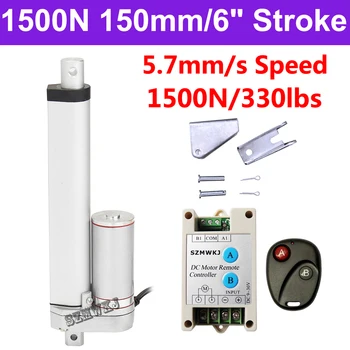 Heavy Duty 1500N DC 12V 150mm 6" Stroke Linear Actuator 5.7mm/s Spd Door Opener Motor Controller Brackets Bed Lift Table Tools 
Heavy Duty 1500N DC 12V 150mm 6" Stroke Linear Actuator 5.7mm/s Spd Door Opener Motor Controller Brackets Bed Lift Table Tools