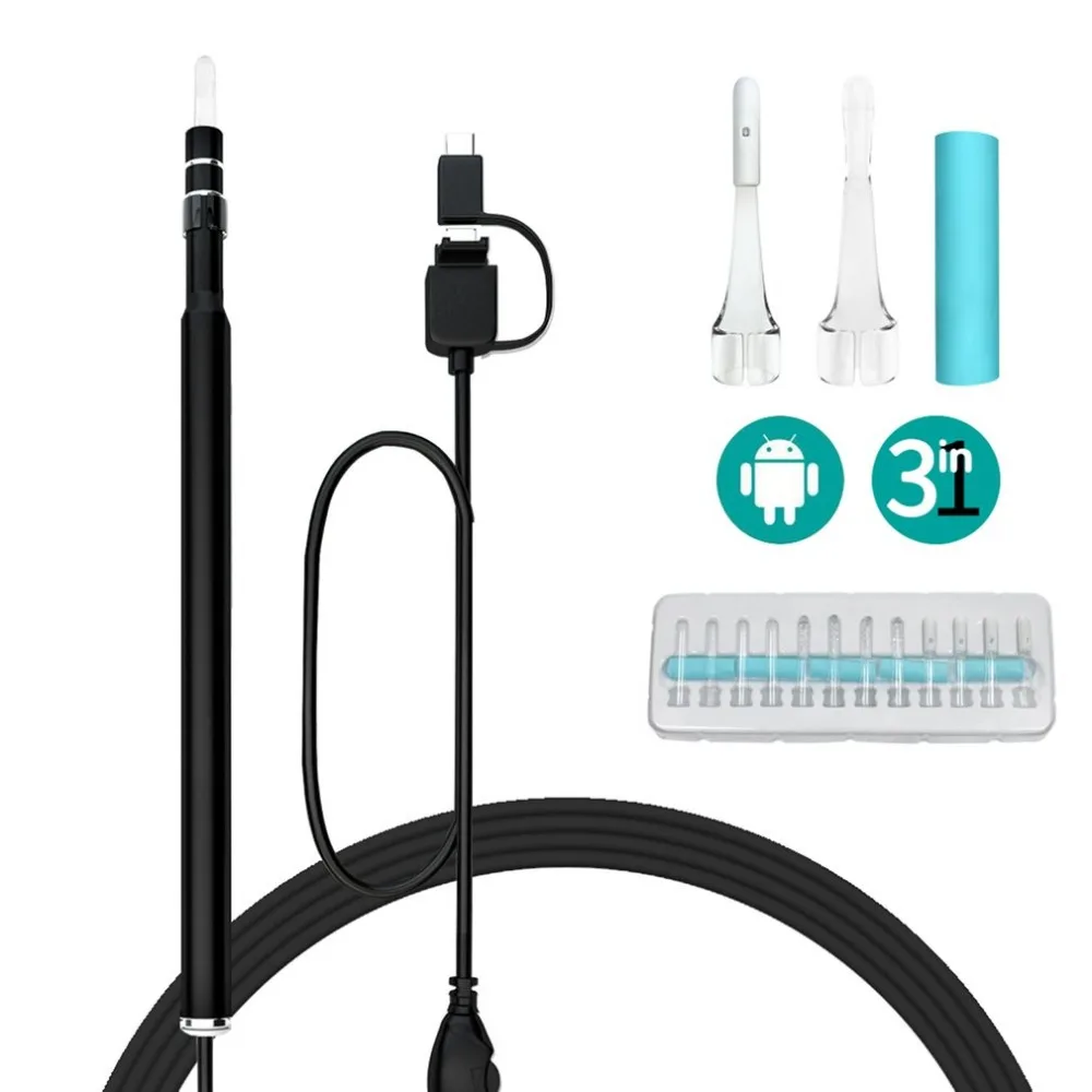 6 LEDs HD Visual Ear Canal Cleaning Tool Ear Pick 0.3 MP Camera Scope Earwax Removal Inspection Camera Endoscope Kit
6 LEDs HD Visual Ear Canal Cleaning Tool Ear Pick 0.3 MP Camera Scope Earwax Removal Inspection Camera Endoscope Kit