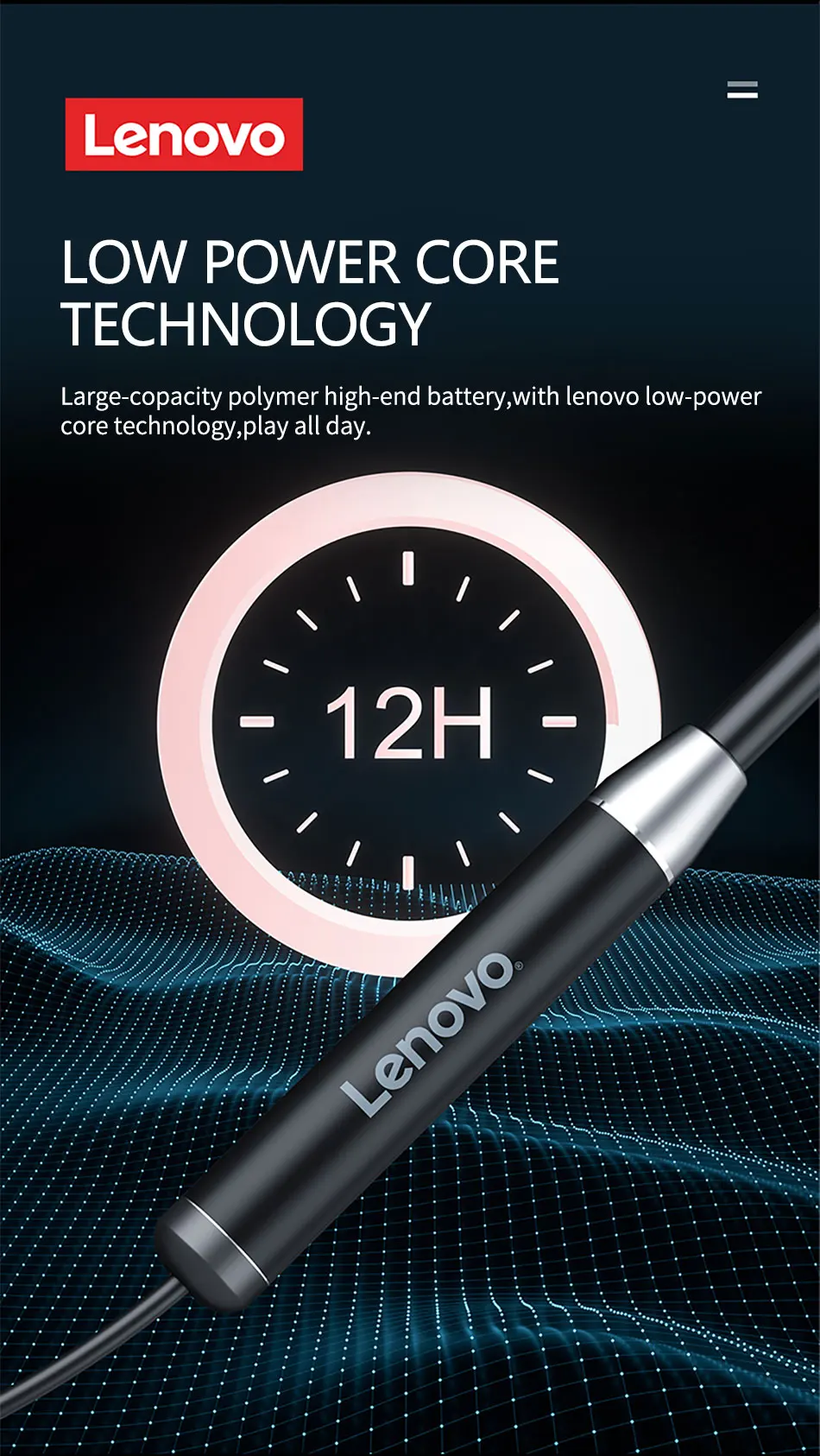 Gadgetoo Lenovo He08 Dual Dynamic Neckband Wireless In Ear Earphones