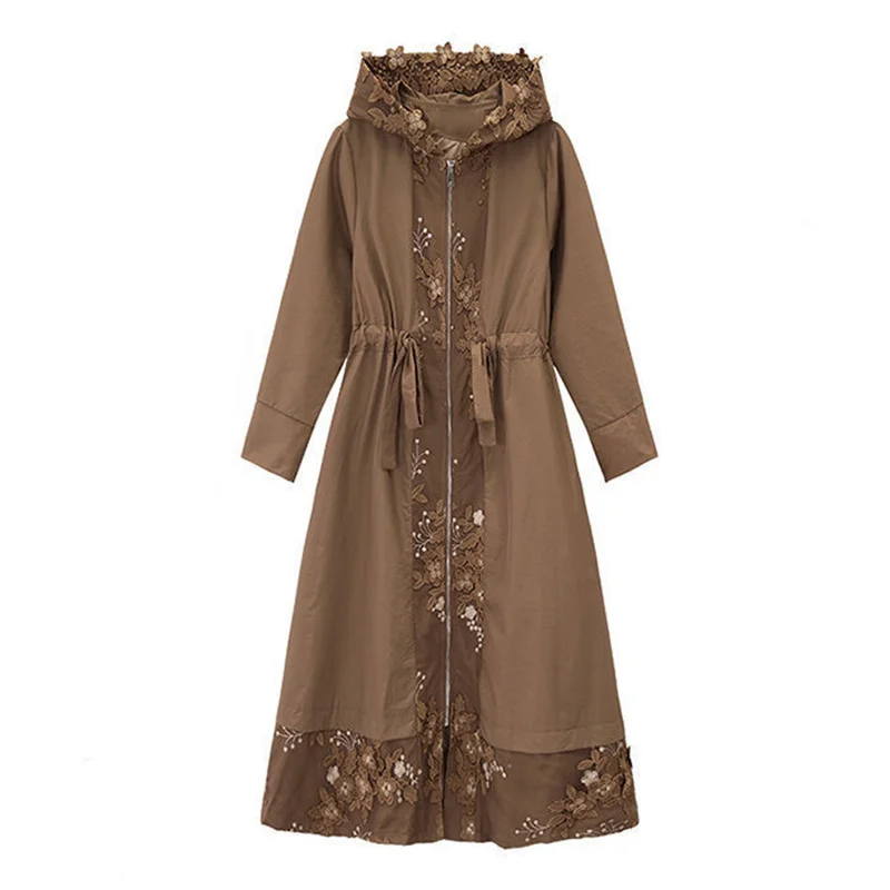 Trench Coat Women 2023 New Spring Autumn Coat Female Casual Embroidery Hooded Outwear Ladies Loose Tops Windbreaker 
Trench Coat Women 2023 New Spring Autumn Coat Female Casual Embroidery Hooded Outwear Ladies Loose Tops Windbreaker