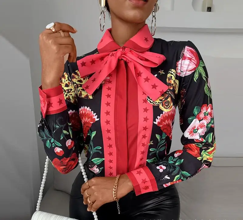 Bow Neck Floral Butterfly Print Long Sleeve Blouse Shirt Tops Vintage Slim Elegant Blouse for Women 2021 Spring Autumn New
Bow Neck Floral Butterfly Print Long Sleeve Blouse Shirt Tops Vintage Slim Elegant Blouse for Women 2021 Spring Autumn New