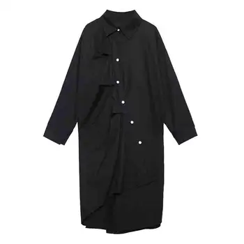 Z-ZOUX Women Dress Cotton Black White Dresses Single Brested Long Sleeve Shirt Dress Loose Leisure Irregular Long Dresses 2020
Z-ZOUX Women Dress Cotton Black White Dresses Single Brested Long Sleeve Shirt Dress Loose Leisure Irregular Long Dresses 2020