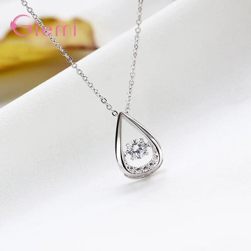 Halskette Mit Wassertropfen-Muster-Anhänger Für Damen, Authentische Halsketten Aus 925Er-Sterlingsilber Mit Glänzendem Kristallkragen, Geschenke Hc4607Aa6620E480Cb91B4115C1F67Bf7K