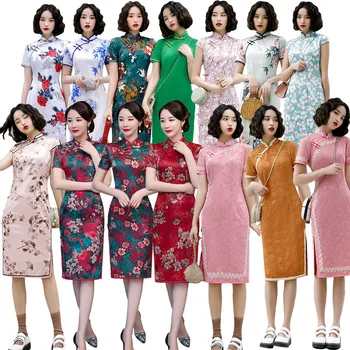 Spring New Rayon Short Chinese Traditional Women Qipao Vintage Oriental Female Cheongsam Novelty Chinese Formal Dress M - 4XL
Spring New Rayon Short Chinese Traditional Women Qipao Vintage Oriental Female Cheongsam Novelty Chinese Formal Dress M - 4XL