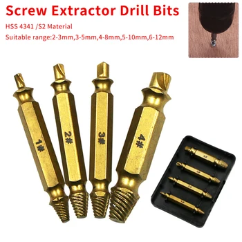 Double Ended Damaged Screw Extractor Broken Breakage Head Screw Extractors Wood Bolts Remover Extract Drill Tool 1# 2# 3# 4#
Double Ended Damaged Screw Extractor Broken Breakage Head Screw Extractors Wood Bolts Remover Extract Drill Tool 1# 2# 3# 4#