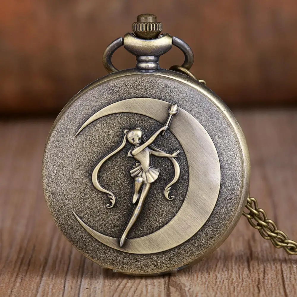 Lovely-Sailor-Moon-Theme-Quartz-Pocket-Watch-Roman-Numerals-Display-Dial-Silver-Necklace-Pendant-Chain-Best