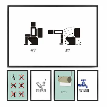 Bathroom The toilet Cue Signs Text Abstract Toothbrush Toothpaste Canvas Painting Art Wall Picture Poster Living Room Decoration
Bathroom The toilet Cue Signs Text Abstract Toothbrush Toothpaste Canvas Painting Art Wall Picture Poster Living Room Decoration