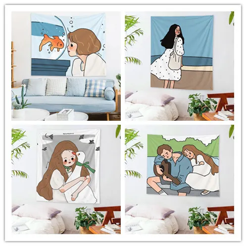 New 14 types Cartoon Lady Girl Pattern Ins Style Decorative Tapestry Wall Hanging Tapestry Living Room Bedroom home Decor
New 14 types Cartoon Lady Girl Pattern Ins Style Decorative Tapestry Wall Hanging Tapestry Living Room Bedroom home Decor